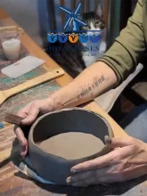 Cerâmica, flores secas e matéria natural